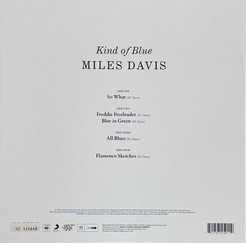 Miles Davis — Kind of Blue (2021) MFSL 2-45011 Mobile Fidelity MoFi 2LP Box Set - Picture 3 of 7