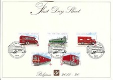 [FDS327] Belgium FDS 2010-20 Postal vehicles First Day Sheet SUPERB