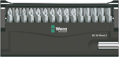 Wera Bit-Check 30 Wood 2 SB Screwdriver Bit Set 05057438001