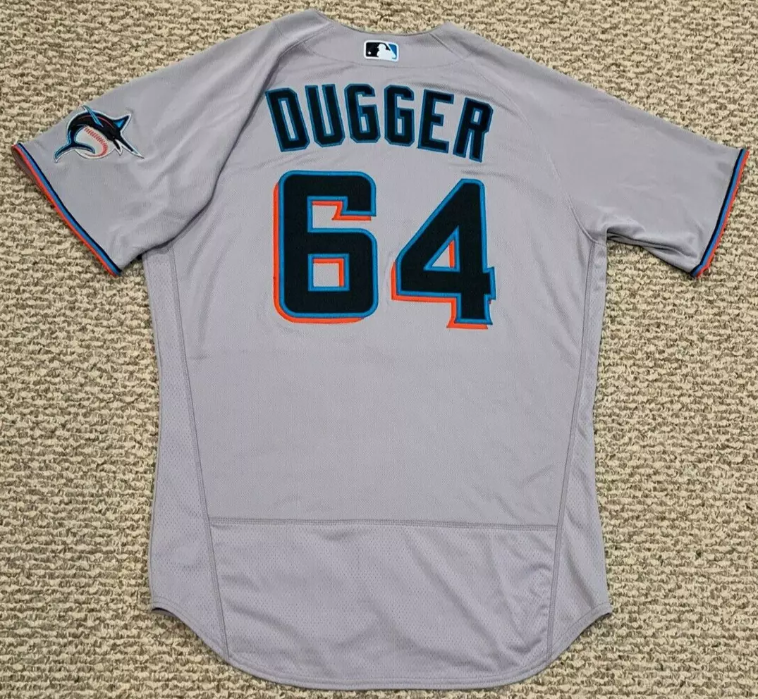 DUGGER size 44 64 2020 MIAMI MARLINS game jersey road gray issued no use MLB