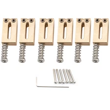 Musiclily Ultra 6Pcs Brass 10.5mm Modern Offset Saddles For Strat ST Tele Guitar