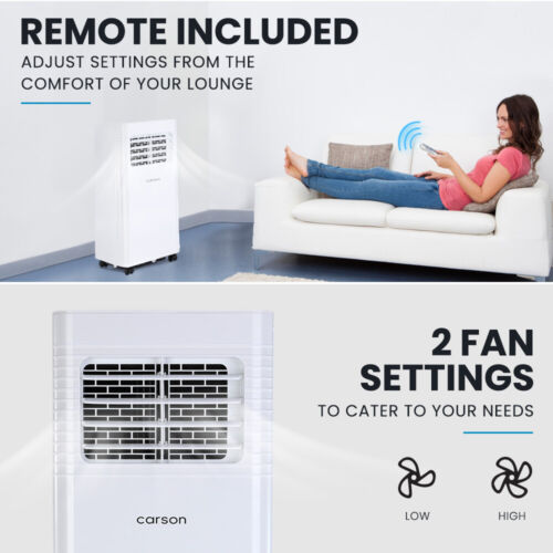 CARSON 2.05kW Portable Air Conditioner AC Cooler Dehumidifier Aircon Unit Remote - Picture 4 of 11