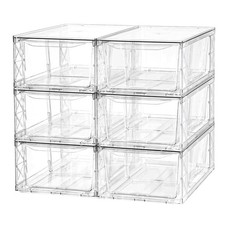Plastic Drawers Storage, 6Pack Clear Stackable Storage Drawers, Acrylic Storage