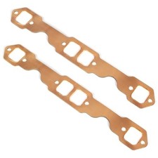 SBC Header Gaskets, Reusable Copper Square Port Exhaust Gaskets Compatible
