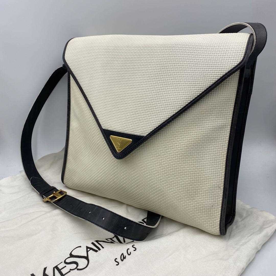 Borsa a tracolla YSL Yves Saint Laurent bianca unisex donna usata dal Giappone