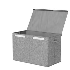 Large Toy Box Chest Storage Flip Top Lid Foldable Organizer Bins Grey Kids RD-GY