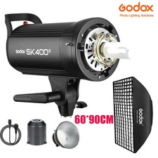 Godox SK400II 400W 110V Studio Strobe Flash Light Reflector 60 90cm Grid Softbox