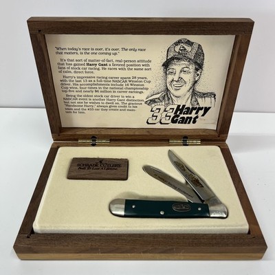Schrade 296Y Knife ''Harry Gant'' W/Original Hardwood Box & Certificates Rare Set