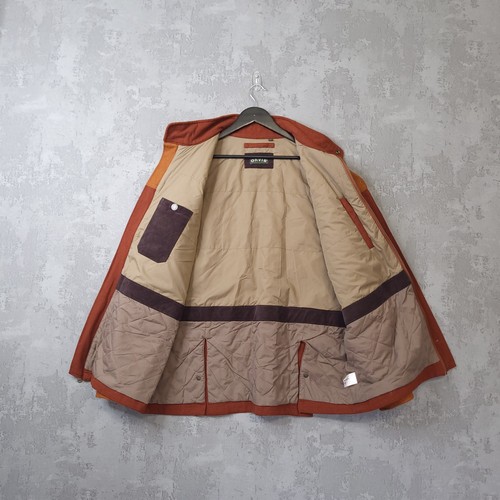 Orvis Field Jacket Men's Large Rust Orange Colorblock Wool Tweed Outdoor Hunting - Picture 6 of 15