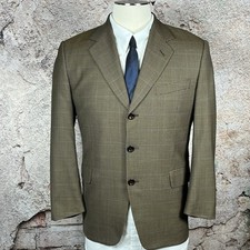 Canali Milano Blazer Jacket Sports Coat Italy Wool Brown Birdseye SEE PICS