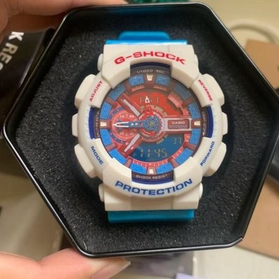 Casio G-Shock GA-110AC Captain America White Blue Red Analog-Digital Men's Watch