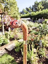 wooden walking stick handcarve wooden walking cane unique animal design cane