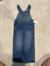 OshKosh B'gosh Toddler Unisex Overalls Denim, Adjustable Straps, Pockets 5T NWT