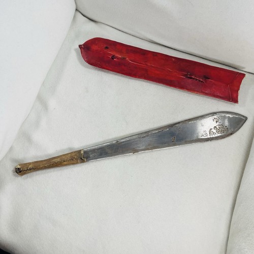 Antique African Hunting/Utility Knife Steel Wood Rawhide Maasai Seme Yoruba Ida