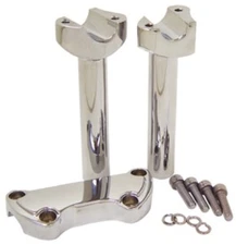 V-Factor 41012 Chrome 6" Straight Handlebar Risers Top Clamp Kit for Harley