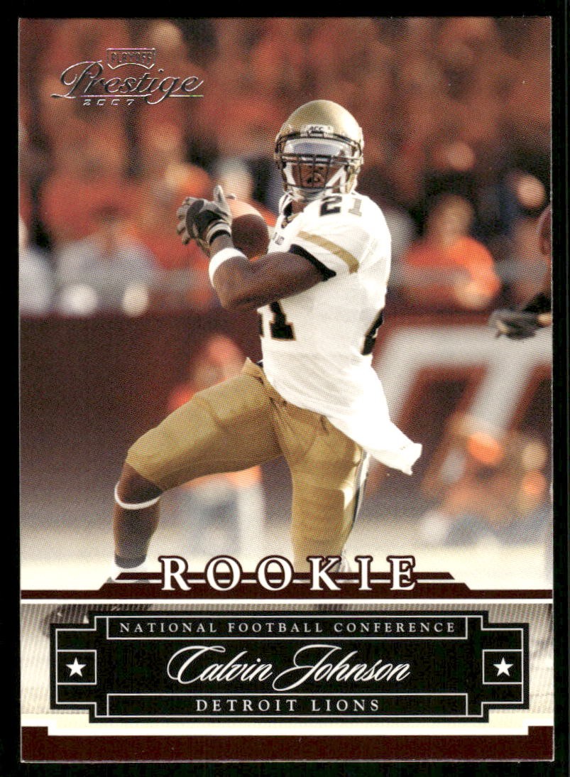 2007 Playoff Prestige Calvin Johnson Rookie RC #163 Detroit Lions