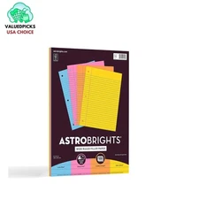 Astrobrights Assorted Colors Wide Ruled Filler Paper - 100 Sheets, 2 lb. Fun!