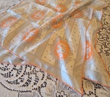 Vintage Baar  Beards Inc. Hand Rolled Pure Silk Scarf 17"x44"