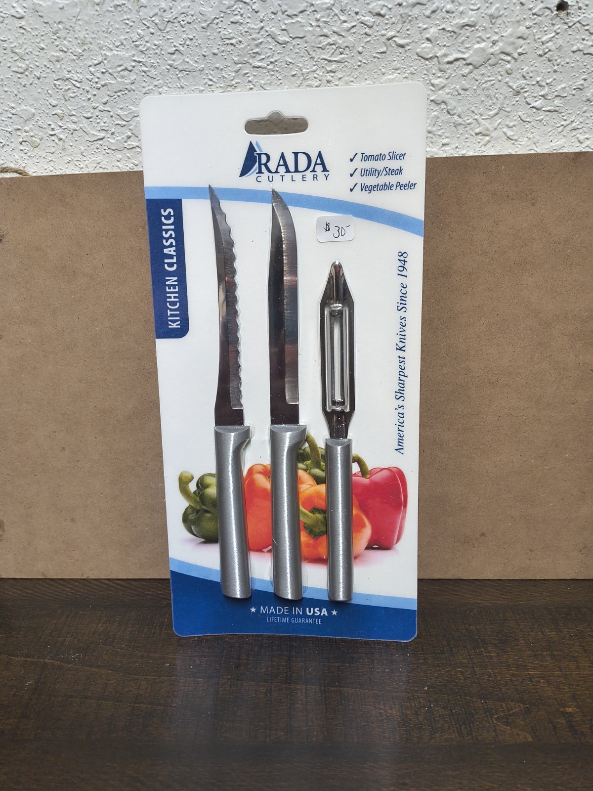 Rada DS59 Kitchen Classic set Tomato Slicer, Peeler, Utility Knife NEW package