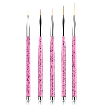 Nail Art Liner Pinsel, 5 Stück Profi Detail Fine Nails Gel Nails Brush, Nagel 