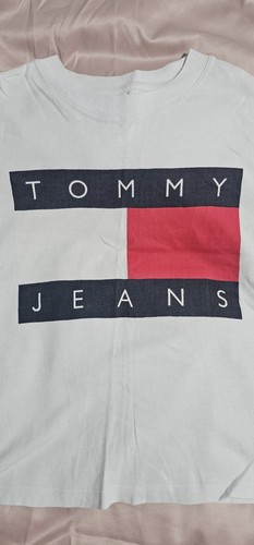 Womens Ladies white T-Shirt Tommy Jeans logo Tommy Hilfiger size XXS - Picture 2 of 6