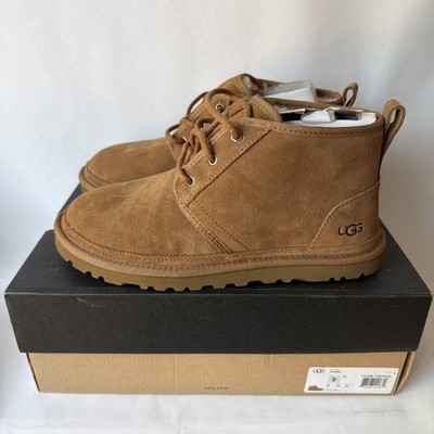 UGG Neumel Men's Leather Sheepskin Chukka Boot Shoes Chestnut Size 9