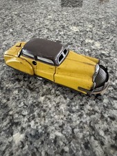 JOUSTRA FRENCH 2005 TIN LITHO TWO TONE YELLOW BROWN AUTO-OBSTACLE SEDAN CAR