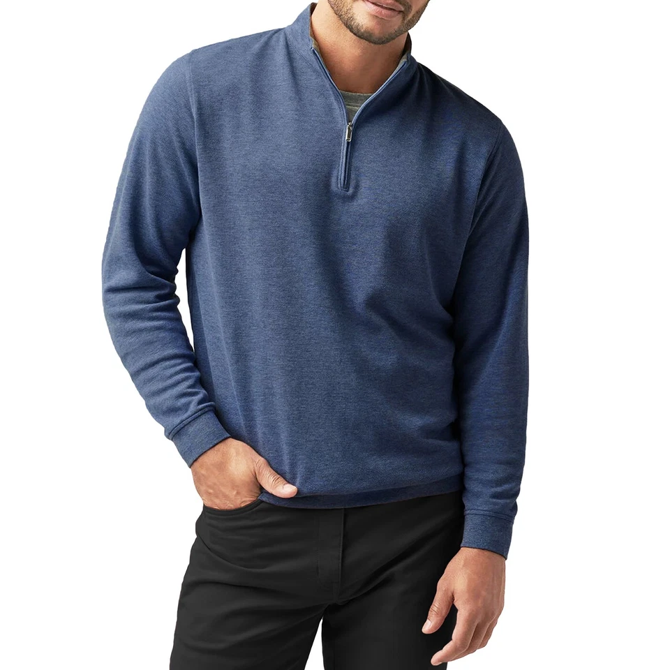 Peter Millar Men's 1/4 Zip Crown Comfort Pullover Piqué Stitch, MF24K49 - Image 4 of 4