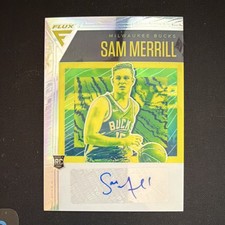 2020-21 Panini Flux Sam Merrill Rookie Autograph Card #FRS-SAM Milwaukee Bucks