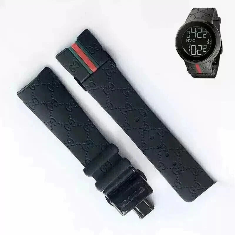 26mm Rubber replacement Watch Strap For I-Gucci Digital Men's