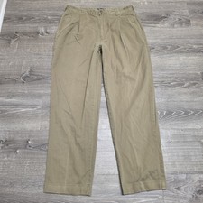 Vintage Polo Ralph Lauren Hammond Chino Pants Mens 36x32 Khaki Pleated Cuffed