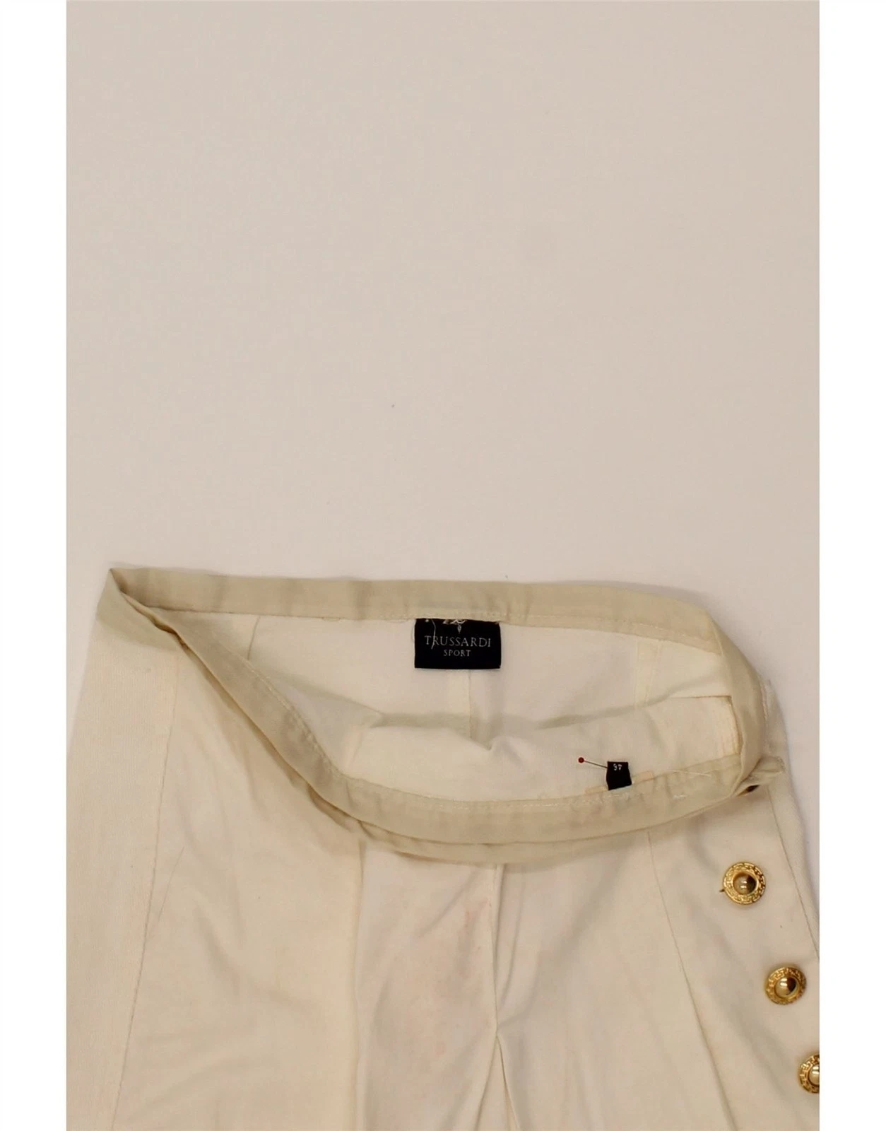 OFF WHITE Gonna donna TRUSSARDI linea A IT 46 grande W28 bianco sporco CX14