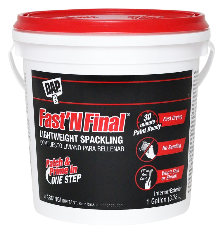 DAP 12143 Fast'N Final, 1gal, white Lightweight Spackling, 1 gal
