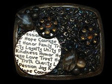 PL13109 REALLY COOL  BEADS, STONES, CRYSTALS  DESIGN FASHION ART BELT BUCKLE