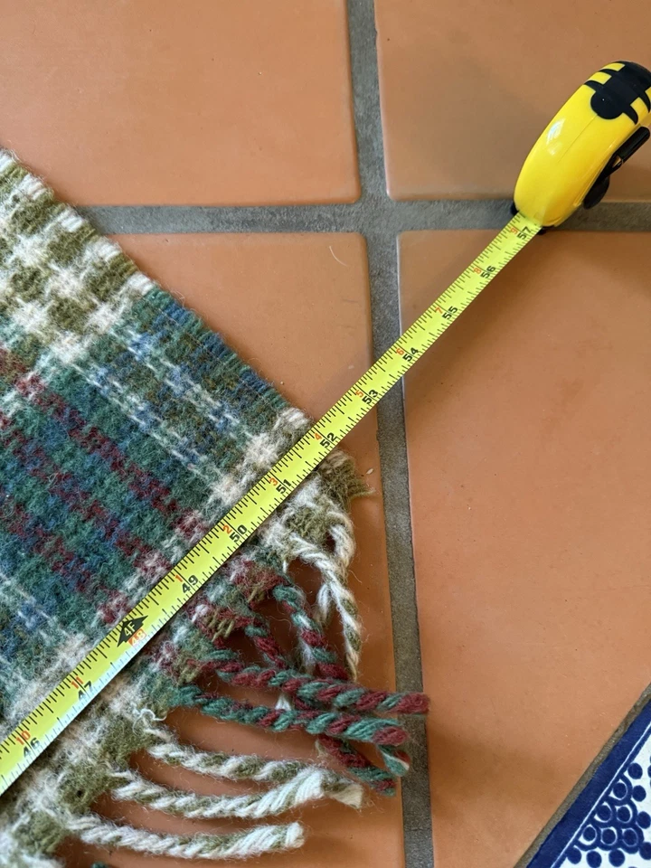 Manta a rayas verdes con flecos Missoni hecha en Italia T&J Vestor 52x72 Foto 4 de 4