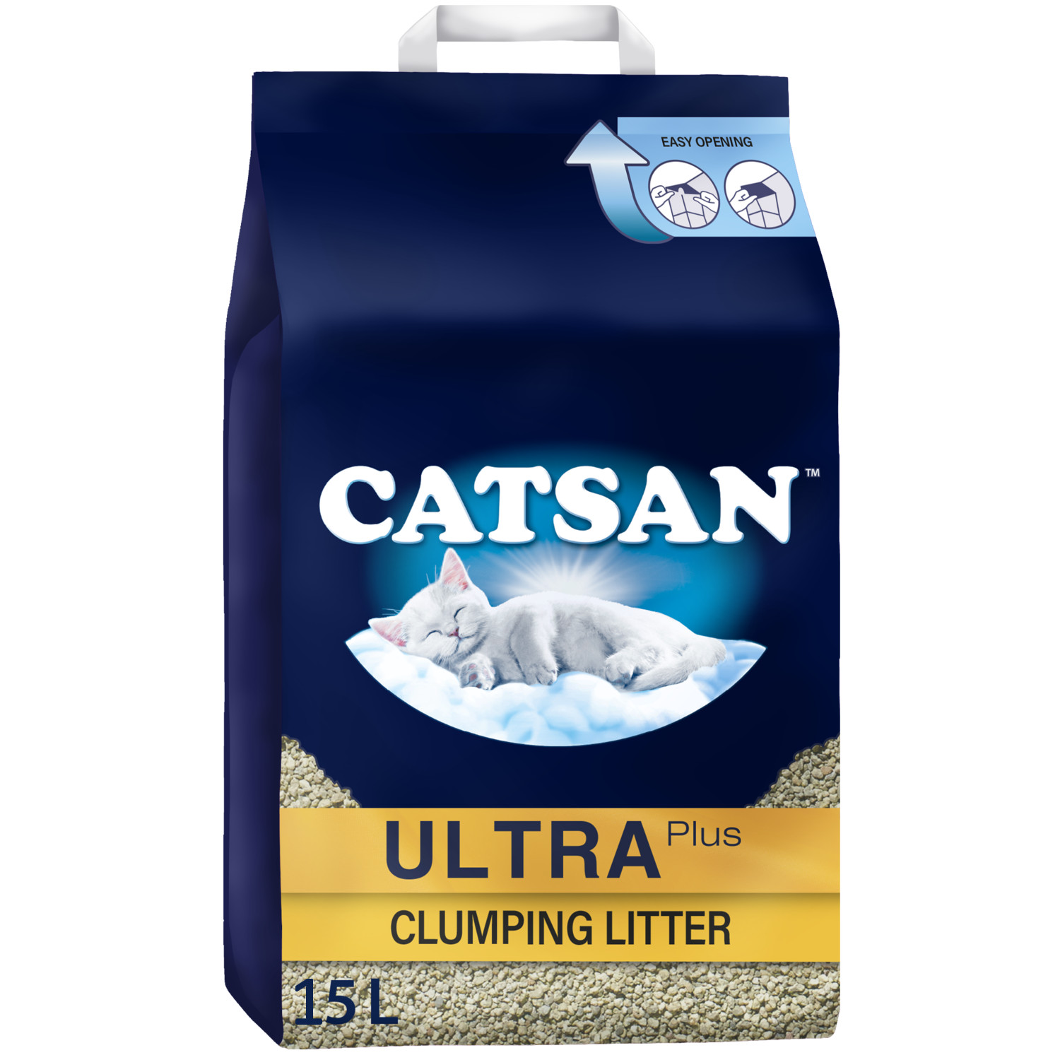 15L Catsan Ultra Clumping Odour Control Cat Litter 15 Litres (3x5L) Kitten