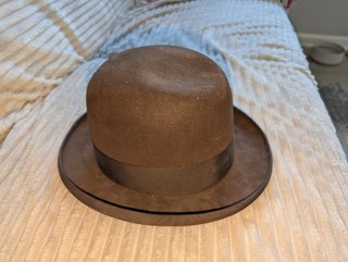 Royal Stetson De Luxe Derby Bowler Hat Size 7 1/8 Cond. Issues Read Desc