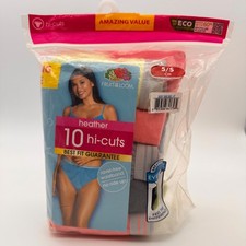 Fruit of the Loom Hi-Cut Underwear Briefs Heather 10 Pack Size 5 S New