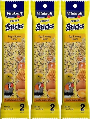 Vitakraft Finch and Canary Crunch Stick Treats 3 Pack for Birds