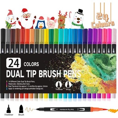 Filzstifte Dual Brush Pen Set 24 Farben Pinselfineliner