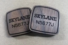 ON SALE NOW!!  C-182WYE - CESSNA 182 SKYLANE WALNUT YOKE EMBLEM (PAIR)