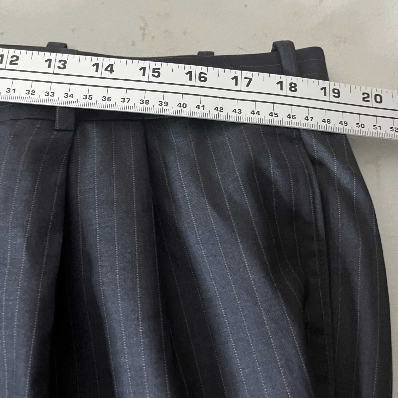 Tom James Holland & Sherry Suit Mens Wool Gray Stripe 44R 38W eBay