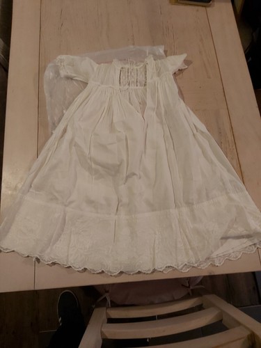 Vintage Antique Child’s Baby White Cotton Lace Dress - Wedding Party Christening - Picture 7 of 12