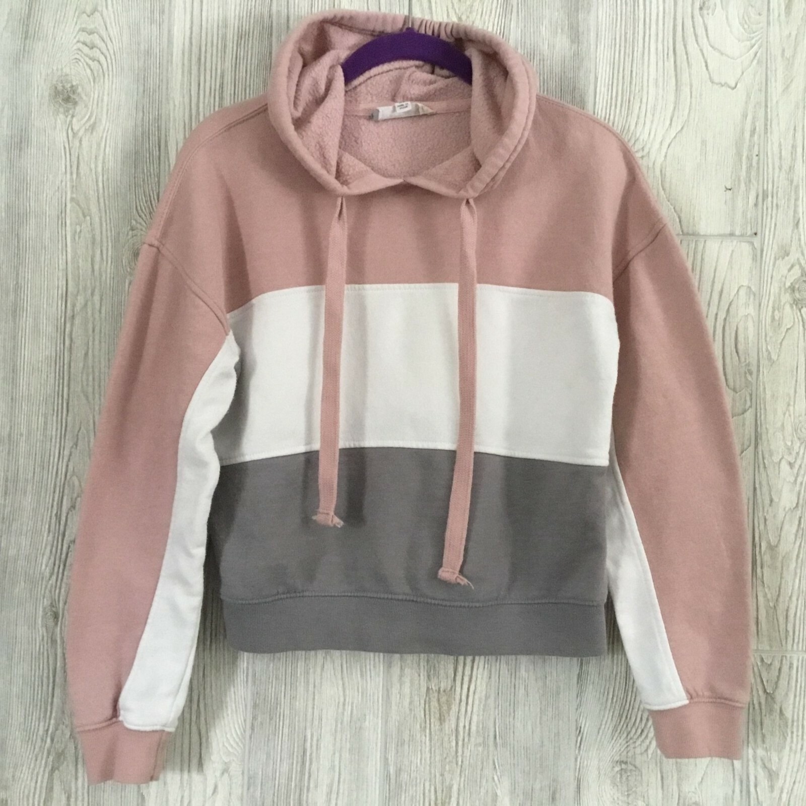 color block cropped hoodie