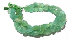 436Cts Natural Green Fluorite Nugget 12x15-13x20mm Faceted Gemstone Beads 15" v1