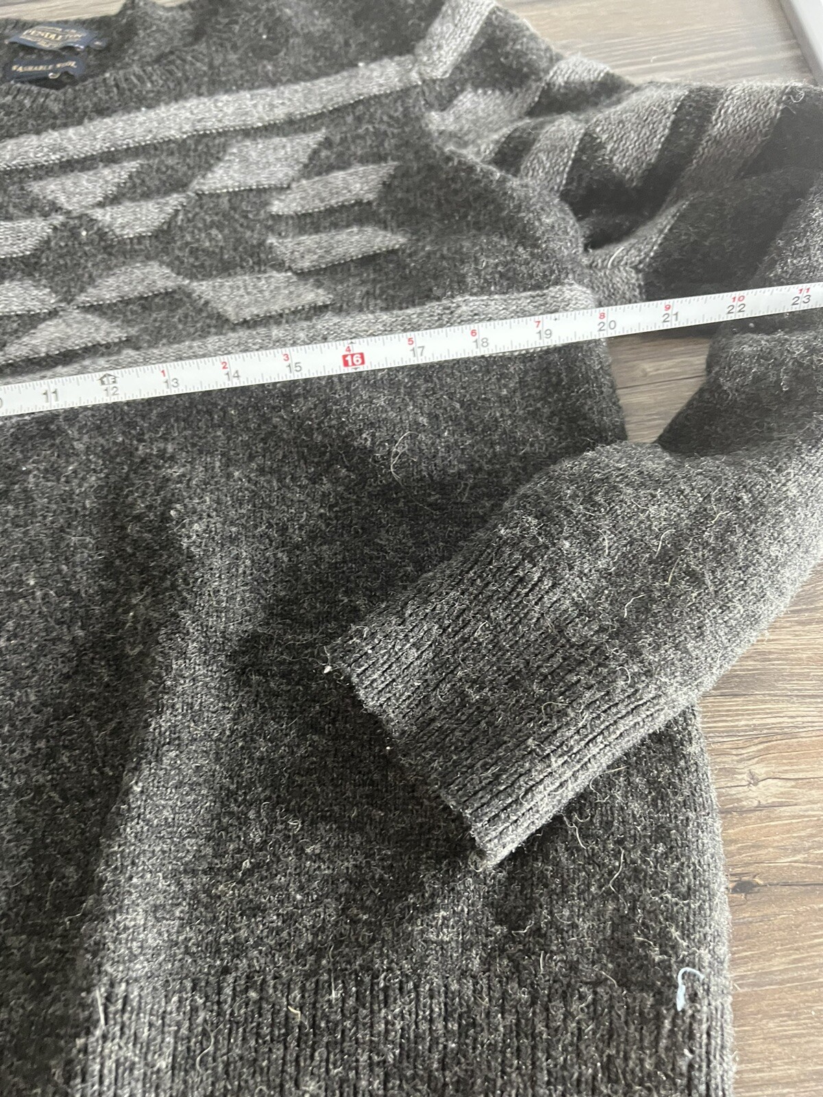 Pendleton Navajo Western pullover sweater gray wo… - image 3