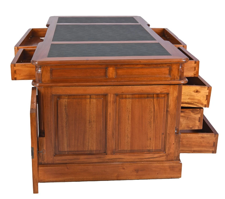 Chefschreibtisch Antik Partnerdesk Empire Mahagoni 180cm Schreibtisch Bürotisch - Bild 4 von 4