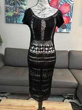 Womens Lovers & Friends Crocheted Black Midi Dress Size M