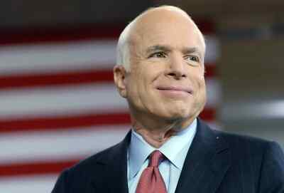 Senator John McCain with US Flag Poster Picture Photo Print 4x6