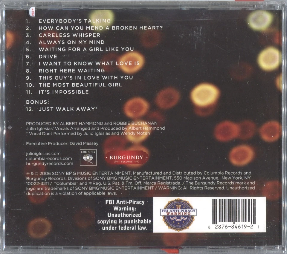 +1 BONUS TRACK----  JULIO IGLESIAS Romantic Classics TARGET CD Wendy Moten  0127 - Image 4 of 4